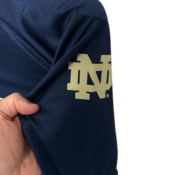 Notre Dame Fighting Irish 1/4 Button Shirt Size XL Proedge Blue - Picture 6 of 7